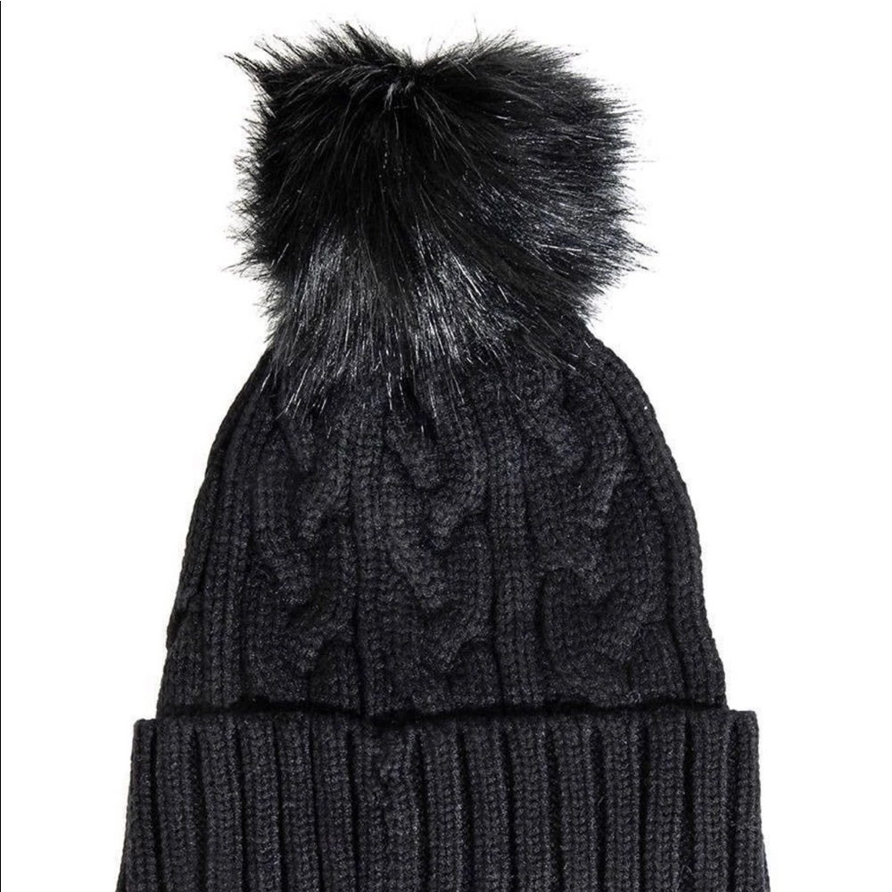 Intricate Knit Pompom Beanie